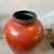 1976 Modernist Red and Black Fat Lava Ceramic Stromboli Big Vase by Ceramano For Sale - Image 4 of 9