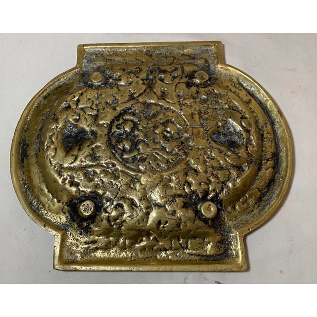 Antique 19th Century Figural Victorian Gilt Bronze Ornate Vanity Desk Tray Dish For Sale - Image 10 of 10