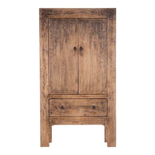Late 20th Century Distressed Patina Two Door Armoire For Sale