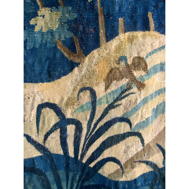 Flemish 18 Century Verdure Three Birds and Thistle Plant For Sale - Image 11 of 18