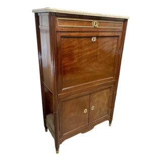 Louis XVI Mahogany Secrétaire À Abattant, Stamped J. Canabas, Jme, 18th Century For Sale