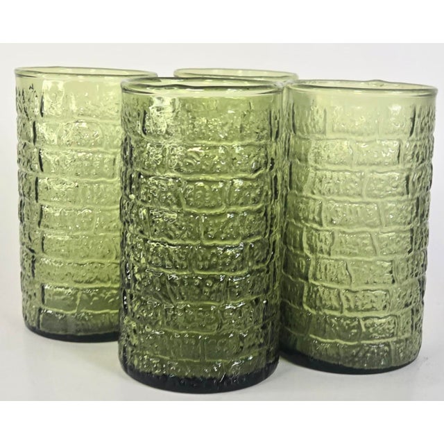 Vintage Avocado Brick Tumblers- Set of Four For Sale - Image 13 of 13