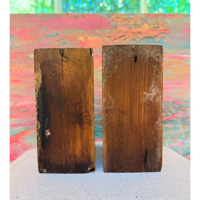 Antique Cypress Architectural Salvage Hand-Carved Wooden Corbels (A Pair) For Sale - Image 6 of 7
