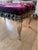 Ruby Red Antique Carved Giltwood Bench in Newly Upholstered Plum Velvet For Sale - Image 8 of 10