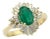 Diamond Emerald 14k Yellow Gold Cocktail Ring, Size 8.75 For Sale