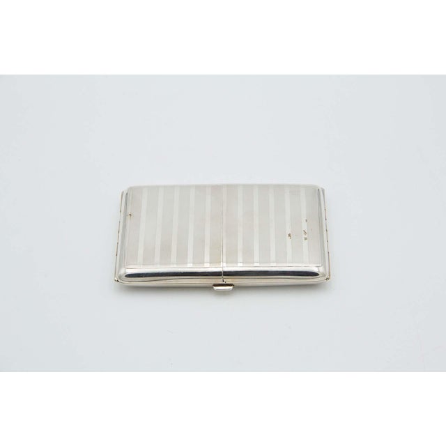 Guilloche Silver Cigarette Case For Sale - Image 4 of 4