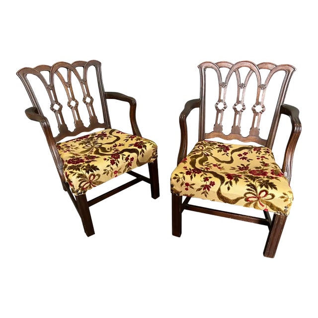 Pair of Late 19th-Early 20th Century Georgian Mahogany Childrens Armchairs For Sale