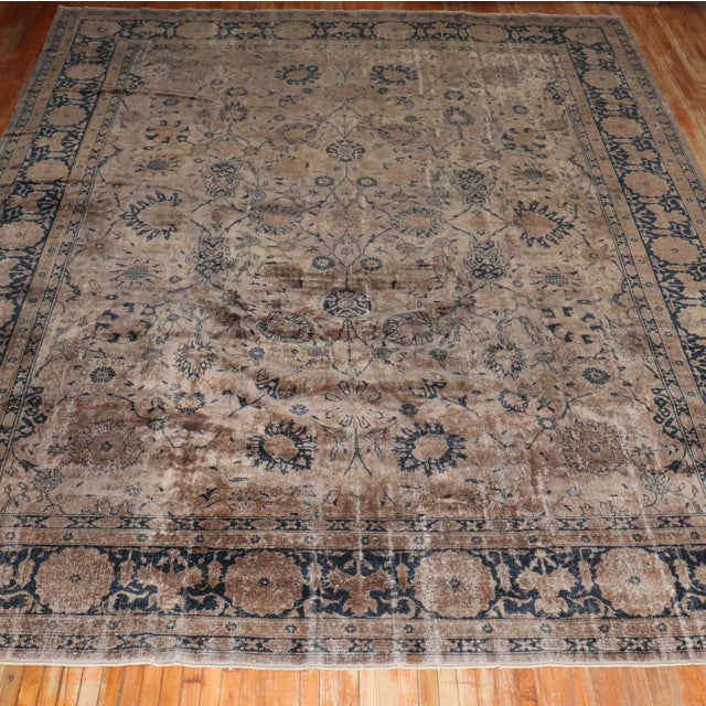 An oversized Worn Traditional Turkish Rug from the 2nd quarter of the 20th century 11'10'' x 15'6''