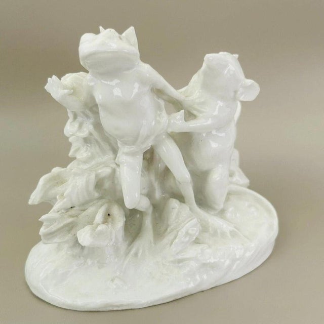 Antique Jean Gille Blanc de Chine Porcelain Rat and Toad Figural Group, 1865 For Sale - Image 12 of 18