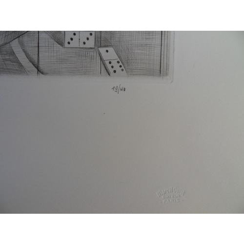 Mily Possoz, The Domino Player, Original Signed Engraving For Sale - Image 7 of 8