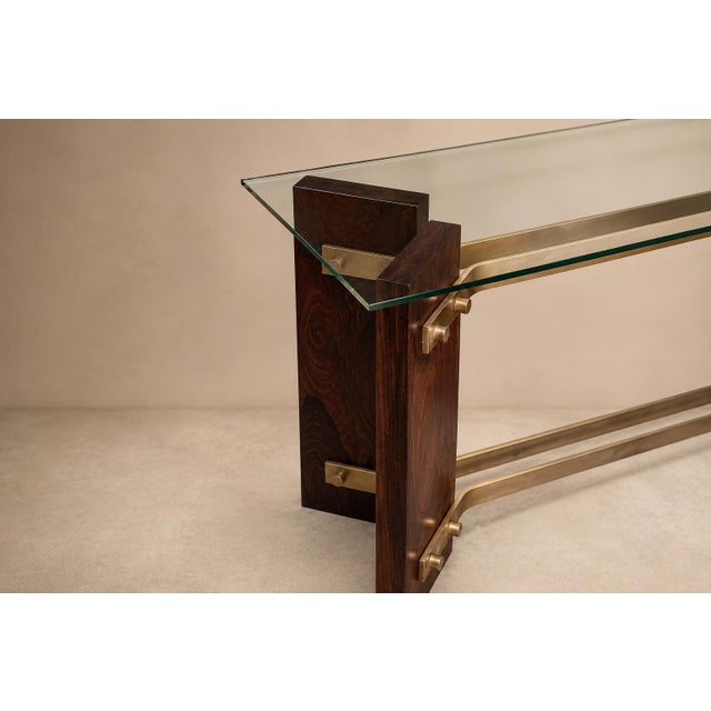 Brazilian Modern Sideboard in Rosewood, Brass & Glass, Novo Rumo, Brazil, 1950s For Sale - Image 13 of 14