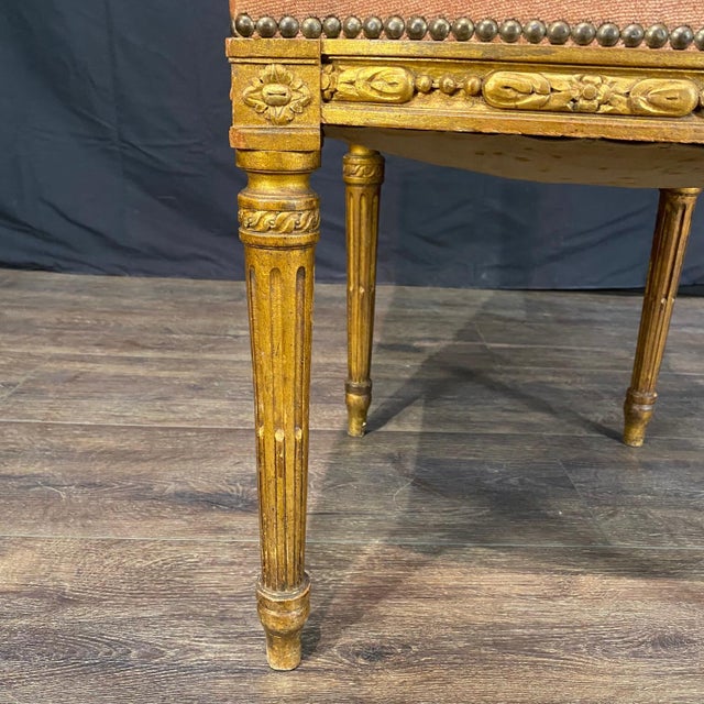 19th Century Giltwood and Mohair Side Chairs From Salon Set -a Pair For Sale In Portland, ME - Image 6 of 12