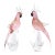 Pair of Mid-Century Hand-Blown Murano Rose Hued Cockateel Sculptures W/ 24k Gold For Sale