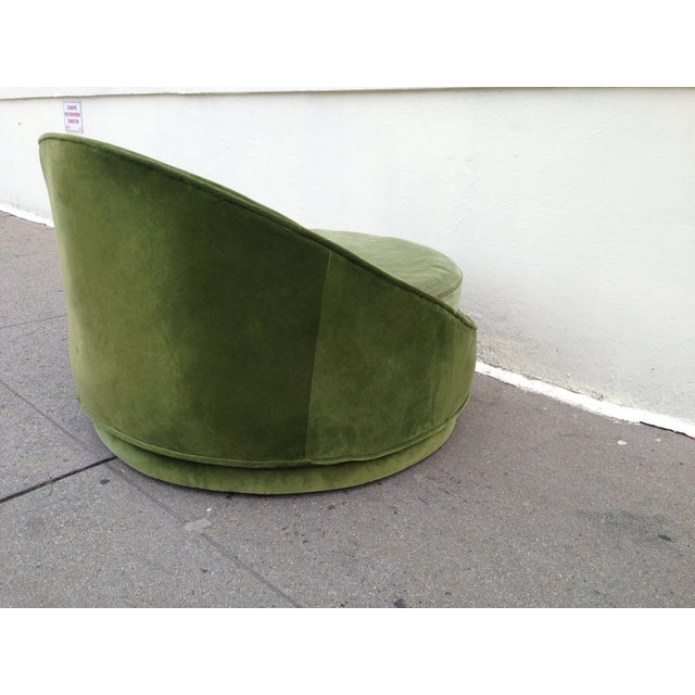 Milo Baughman Emerald Green Swivel Loveseat Chairish