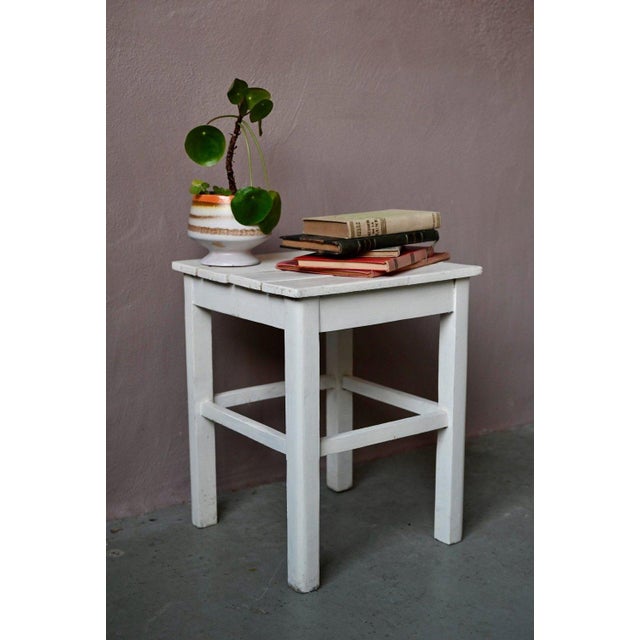 Vintage Bohemian Wooden Farmhouse Stool, 1950s For Sale - Image 4 of 9