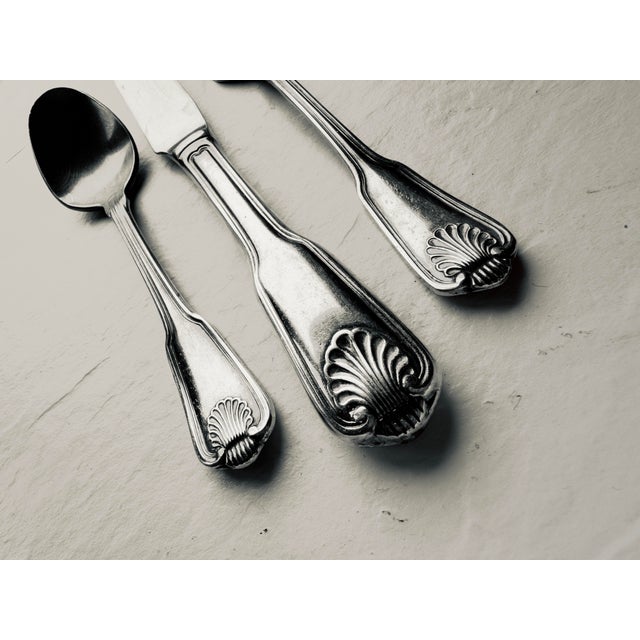 English 80's Royal Limited Silver Plated Shell Pattern Flatware S/3 For Sale - Image 3 of 4