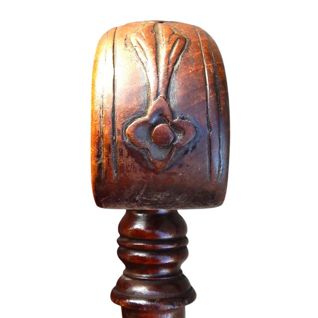 Mid 19th Century Ornately Hand Carved English 19th Century Antique Mahogany Chair For Sale - Image 5 of 13