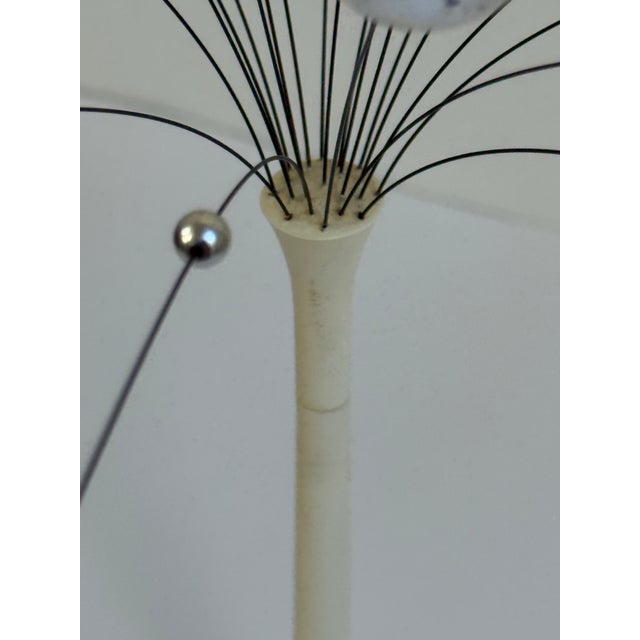 1960s Danish Modern Laurids Lønborg Silver Kinetic Ball Sculpture With Rare White Base For Sale In Seattle - Image 6 of 12