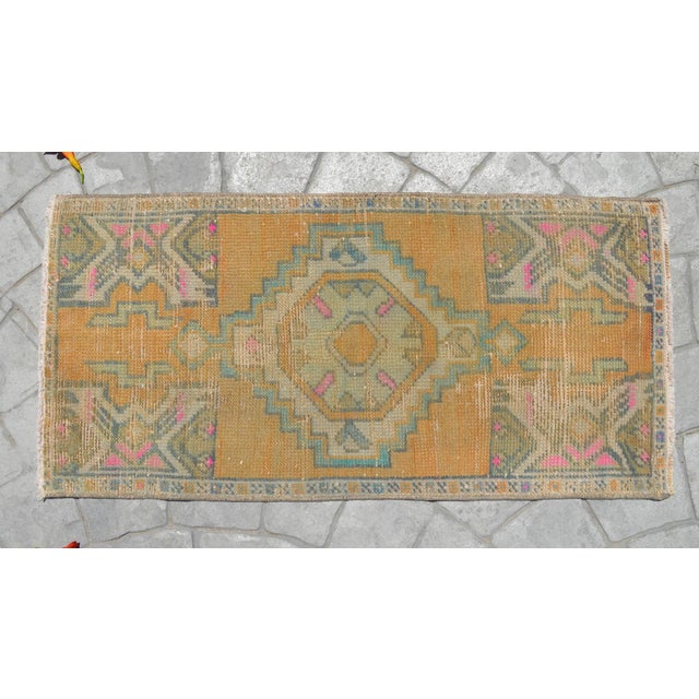 Hand Made Oushak Rug Mat Distressed Small Rug Kitchen Mat 1 7 X 3 2 Chairish