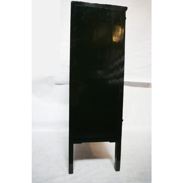 Imported Large Gem-Tone Green Lacquer Wedding Cabinet For Sale - Image 4 of 16
