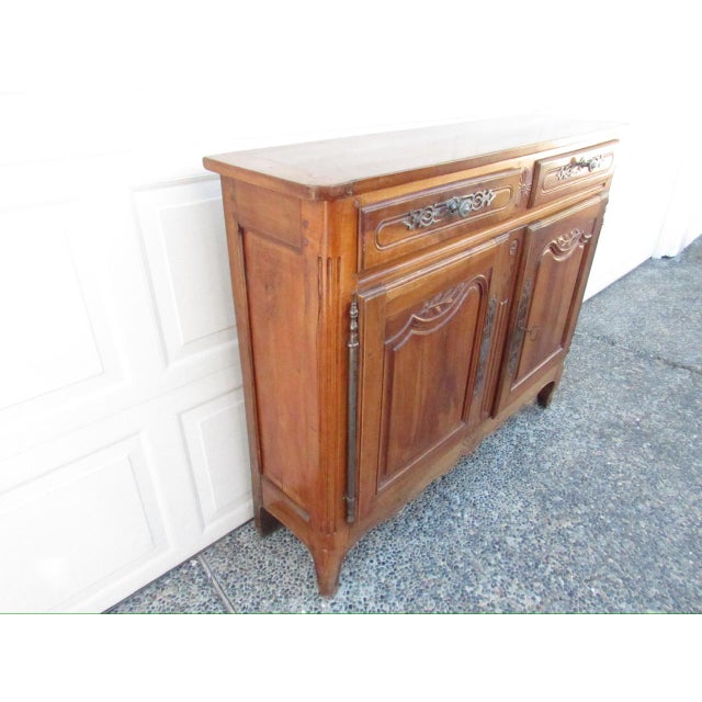 French Country Antique French Walnut Buffet or Console Cabinet For Sale - Image 3 of 18