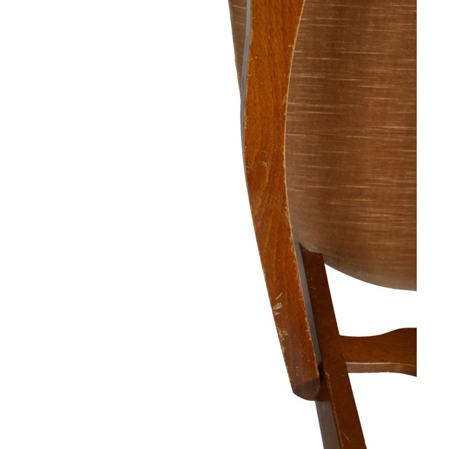 Beige Italian Velvet Armchair, 1960s For Sale - Image 8 of 11