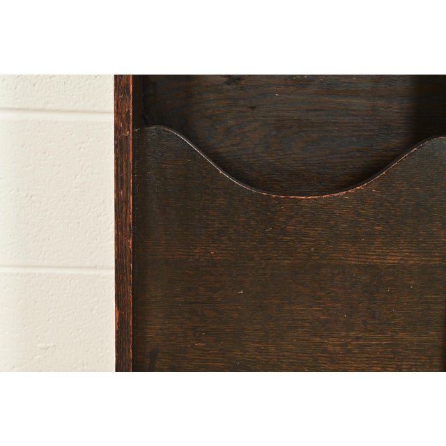 Early 20th Century Lakeside Craft Shops Antique Mission Oak Arts & Crafts Magazine Rack, Circa 1910 For Sale - Image 5 of 11