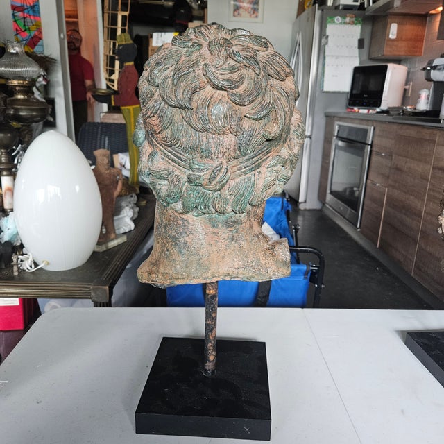 Mid 20th Century Ancient Style Greek Neoclassical Bronze Bust For Sale - Image 4 of 7