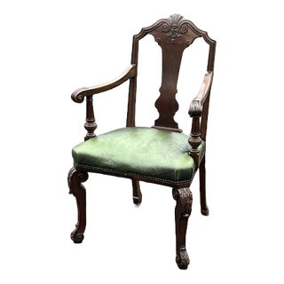English Country Mahogany Library Armchair For Sale