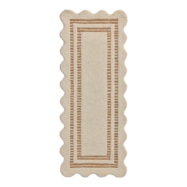 Chris Loves Julia x Loloi Scottie Ivory / Rust 2'-3" x 3'-9" Runner Rug For Sale