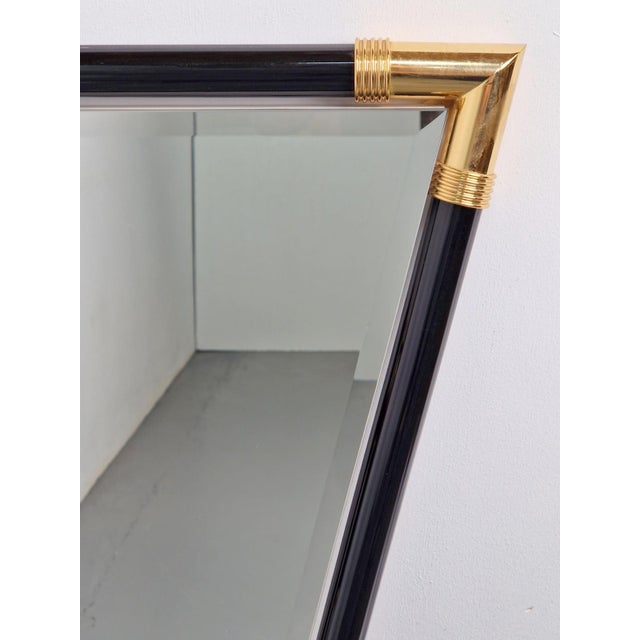 Modern Black Lacquer Metal Triangle Mirror, 1970s For Sale - Image 9 of 14