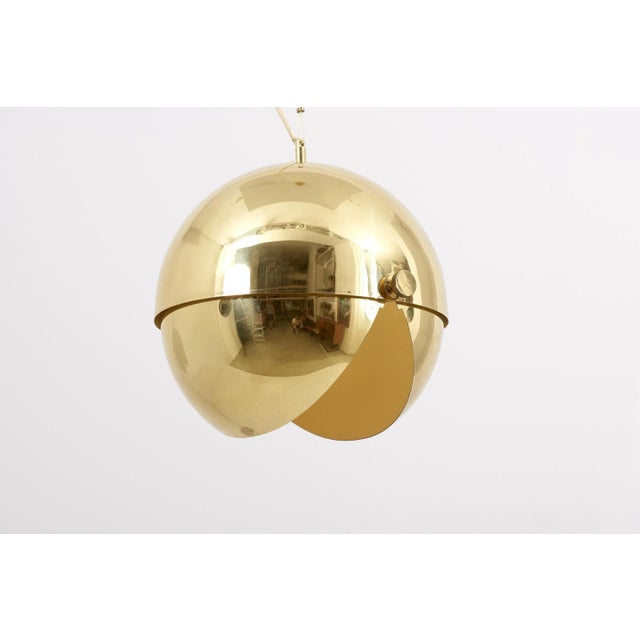 Large Adjustable Brass Pendant Lamp Attributed to Münchner Werkstätten, Germany, 1950s For Sale - Image 16 of 18