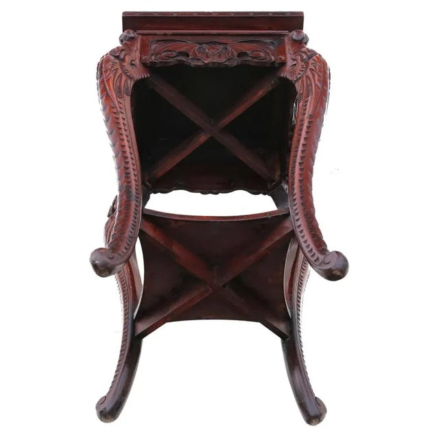 Chinese Oriental Painted Side Occasional Table Stand, 1920s For Sale - Image 4 of 5