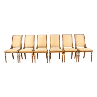 Karges Furniture Louis XVI Style Dining Chairs With Gilt Accents, Set of 6 For Sale