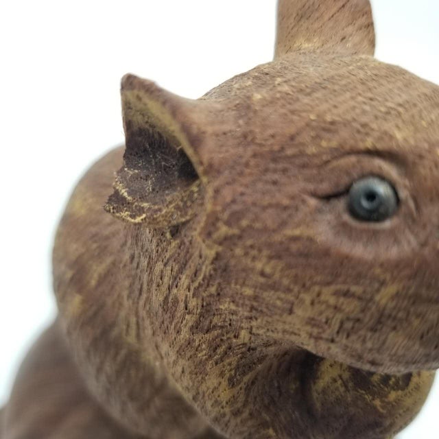 Wood Vintage Japanese Wooden Carving of a Mouse Holding a Chestnut – Folk Art Figurine For Sale - Image 7 of 18