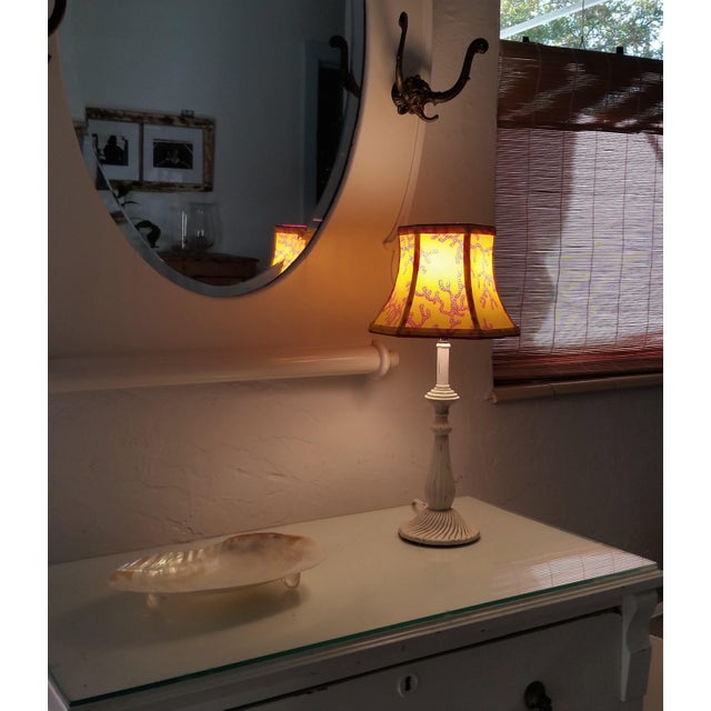Yellow Pink Coral Fabric Clip On Lamp Shade