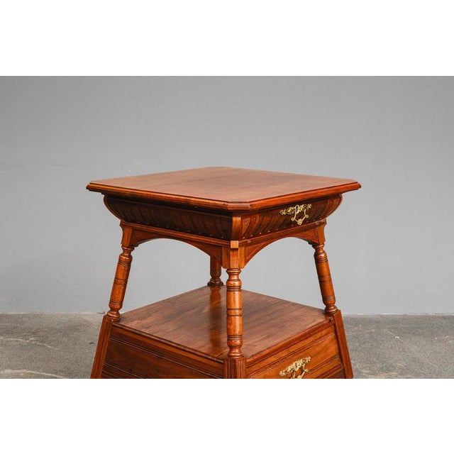 Antique Side Table in Wood and Brass For Sale - Image 10 of 18