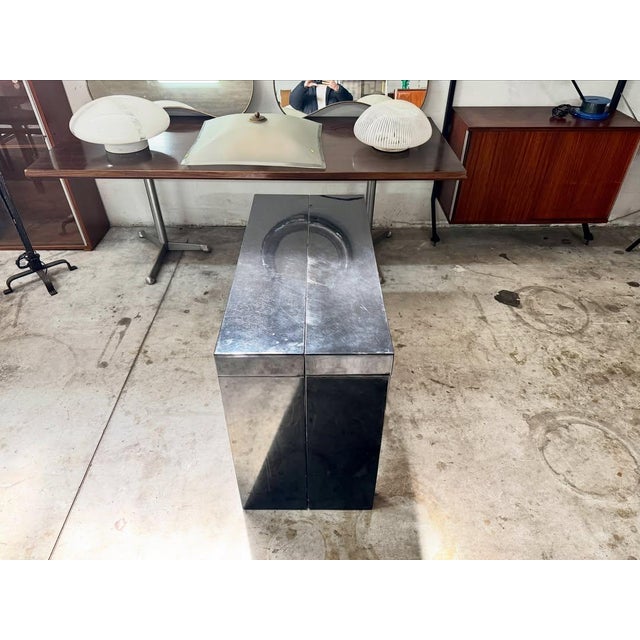 Metal Extendable Console Table with Metal Frame and Black Lacquered Finish, 1980s For Sale - Image 7 of 9