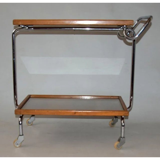 Antique Chrome Serving Table by Jindřich Halabala for Thonet, 1935 For Sale - Image 11 of 12