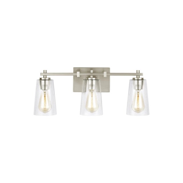 Traditional Sean Lavin by Visual Comfort Studio Mercer 3-Light Vanity, Satin Nickel For Sale - Image 3 of 3