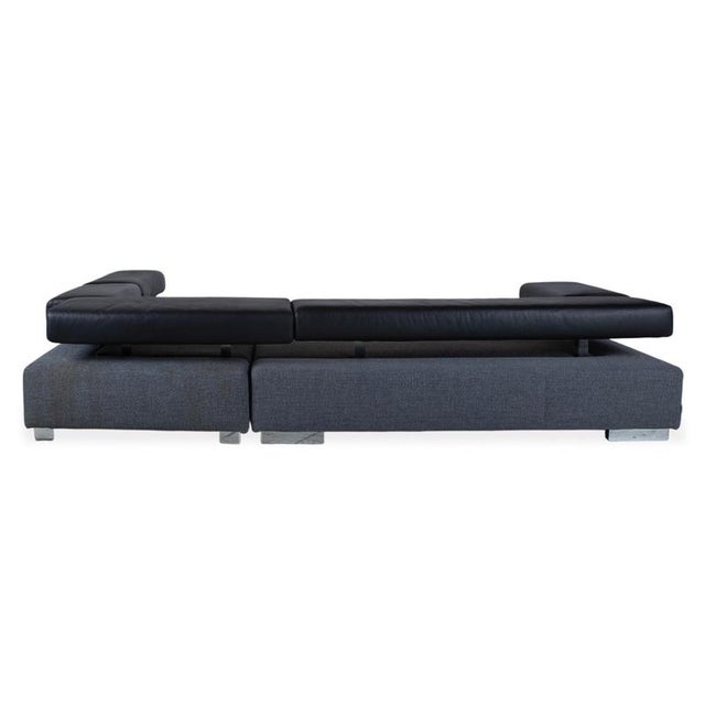 Sunrise Fabric Leather Corner Sofa with Manual Function from Brühl For Sale - Image 13 of 16