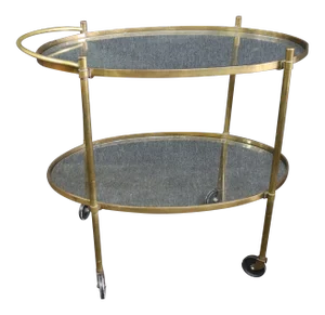 Modern Design Oval Brass Bar Cart