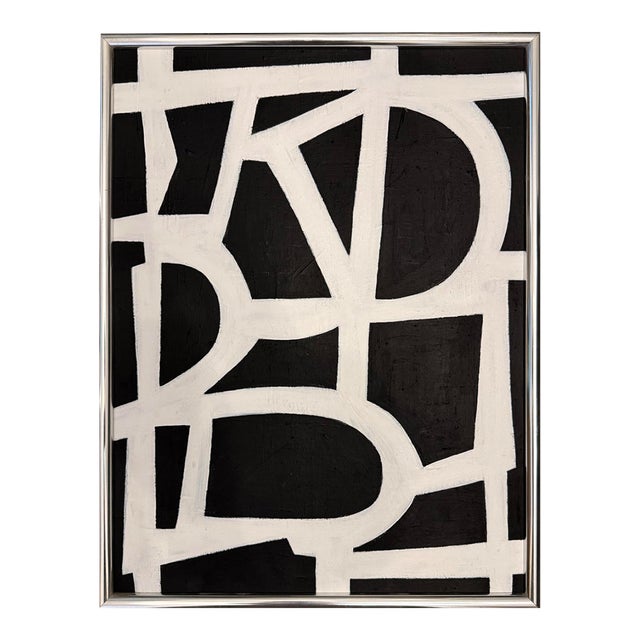 Original Contemporary Black and White Framed Painting For Sale