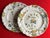 Pair antique 19th century Italian Cantagalli faience pottery dinner plates from Florence. Decorated with floral sprig in...