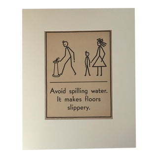 1940s Double-Sided Stick Figure Safety Poster For Sale