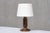 Sculptural Charles Dudouyt attributed Table Lamp in Oak and Linen, France, 1950s For Sale - Image 10 of 12