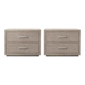 Restoration Hardware Kempton 36” Gray Oak 2-Drawer Nightstands – Pair