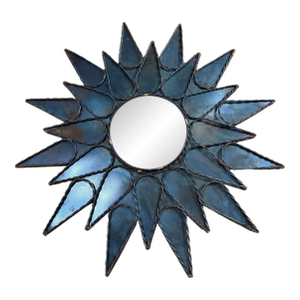 Mid 20th Century French Sunburst Brutalist Mirror in the Style of Line Vautrin