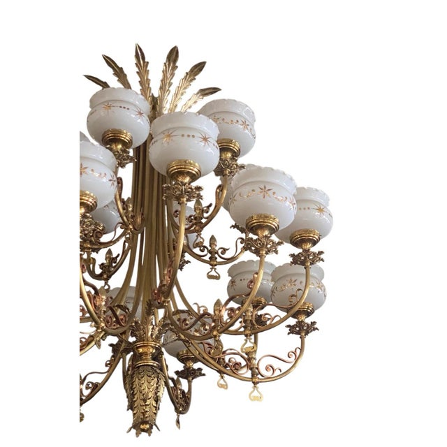 Early 19th Century Early 19th Century Art Nouveau Grand 5 Feet Chandelier For Sale - Image 5 of 9