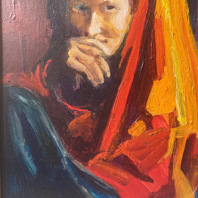 Archival c.1960/1973 Donna Sheehan Expressionist Female Portrait Painting (With Studio Ephemera) For Sale - Image 4 of 12